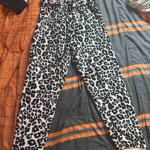 Leopard print pajama pants